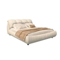 King Size Luxury Upholstered Platform Bed With Oversized Padded Backrest And Solid Wood Frame,Suitable For Multiple Heights Of Mattresses,Beige Old Sku:W1885S00015 Box Spring Not Required King Beige Wood Pine Solid Wood