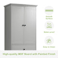 Storage Cabinet With 2 Doors And 4 Drawers For Bathroom, Office, Adjustable Shelf, Mdf Board With Painted Finish, Grey Grey Mdf