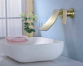 Wall Mount Widespread Bathroom Faucet Gold Bathroom Brass