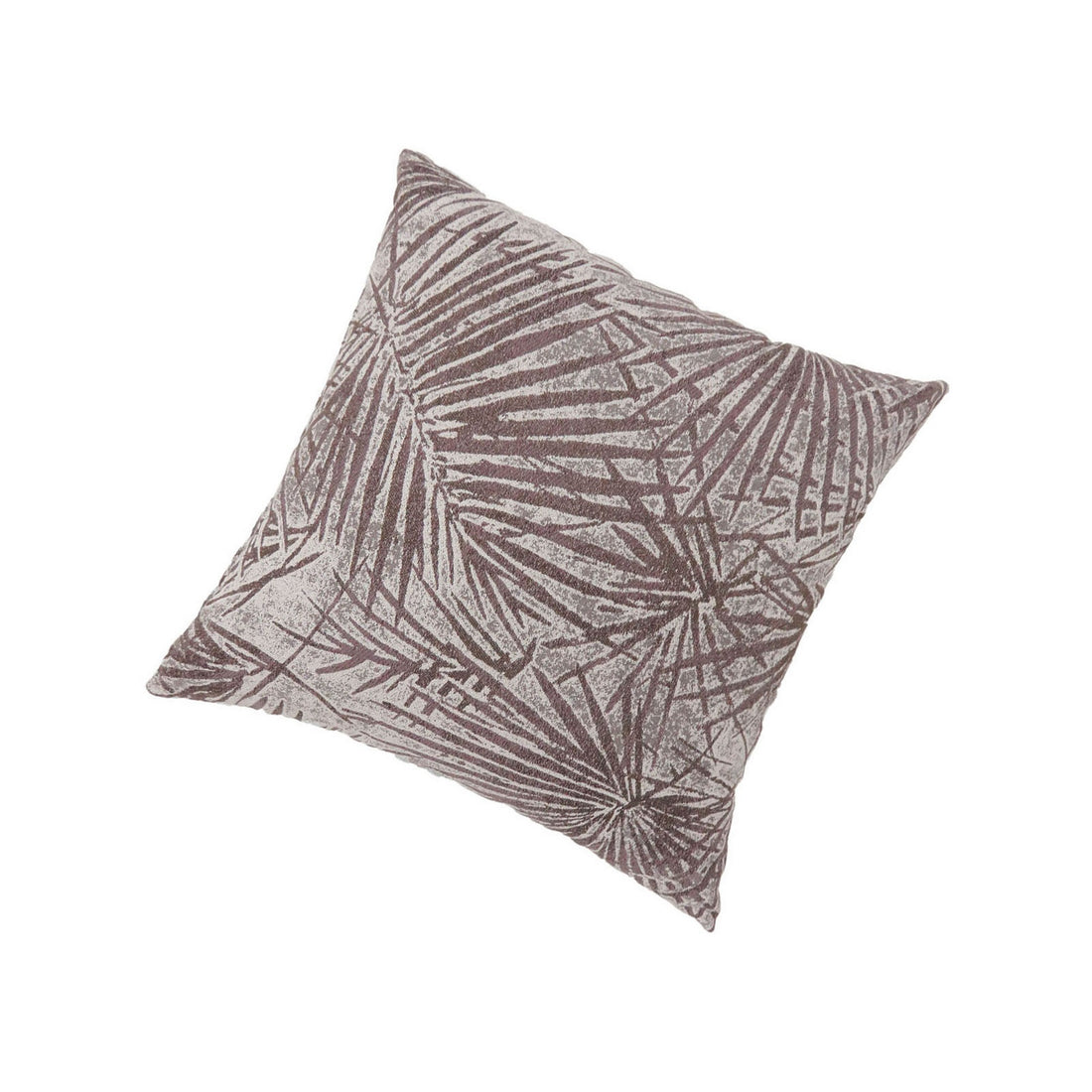 Contemporary Style Palm Leaves Designed Set Of 2 Throw Pillows, Brown Brown Polyester