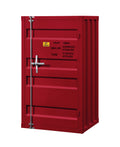 Red 1 Door Chest With Container Lock Red Bedroom Metal