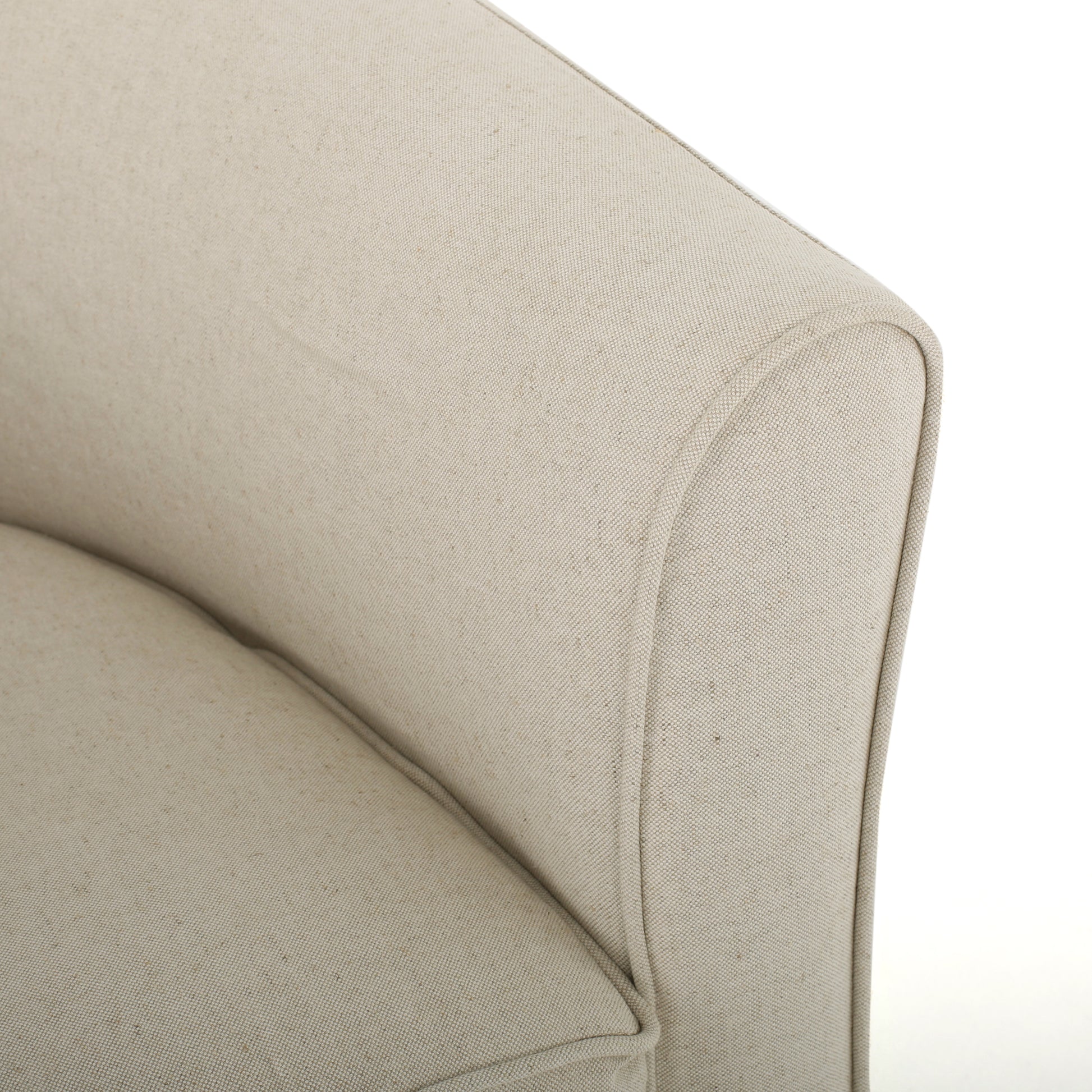 Swivel Chair With Loose Cover Natural Fabric
