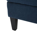 Arm Sofa Navy Blue Fabric 1 Seat