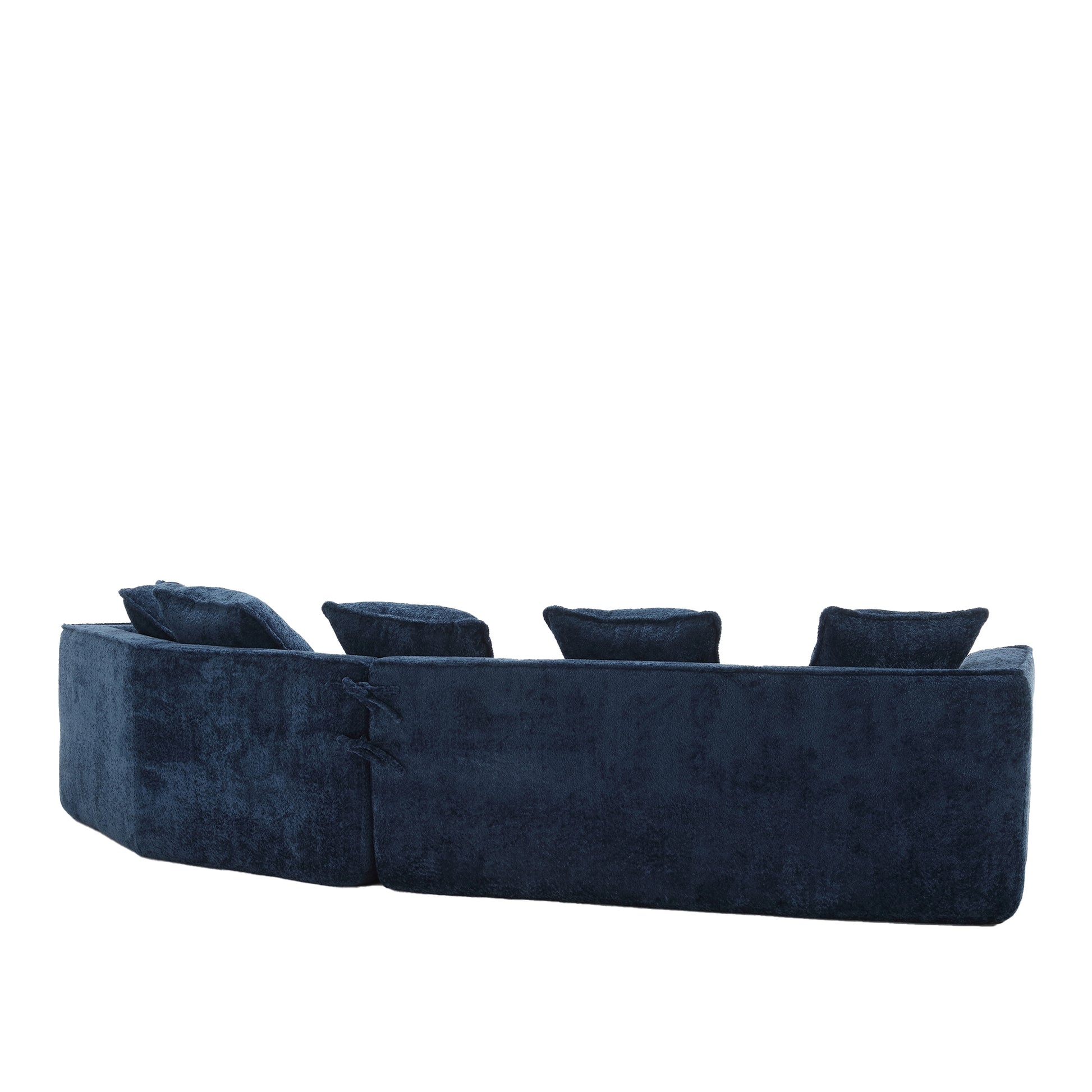 Coolmore Boucle Sofa 3 Seater For Living Room Oversized Comfy Sofa Unique Double Seat And Corner Construction For Apartment, Office Left Hand Facing Navy Navy Primary Living Space Foam Boucle 3 Seat