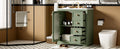 30 Inch Bathroom Vanity With A Soft Close Glass Door, Adjustable Shelves, And Three Drawers Green Bathroom Solid Wood Mdf Glass