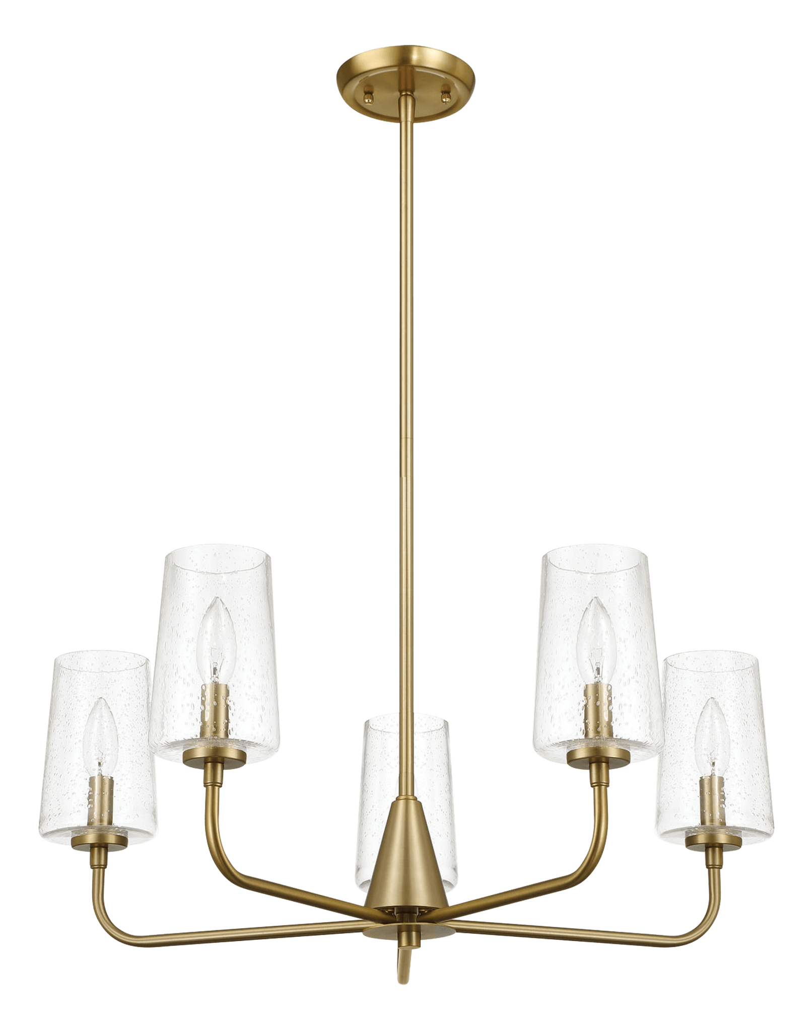 Dazzle Five Lights Chandelier With Clear Seeded Glass Satin Brass Clear,Gold Ceiling Lights Brass,Glass