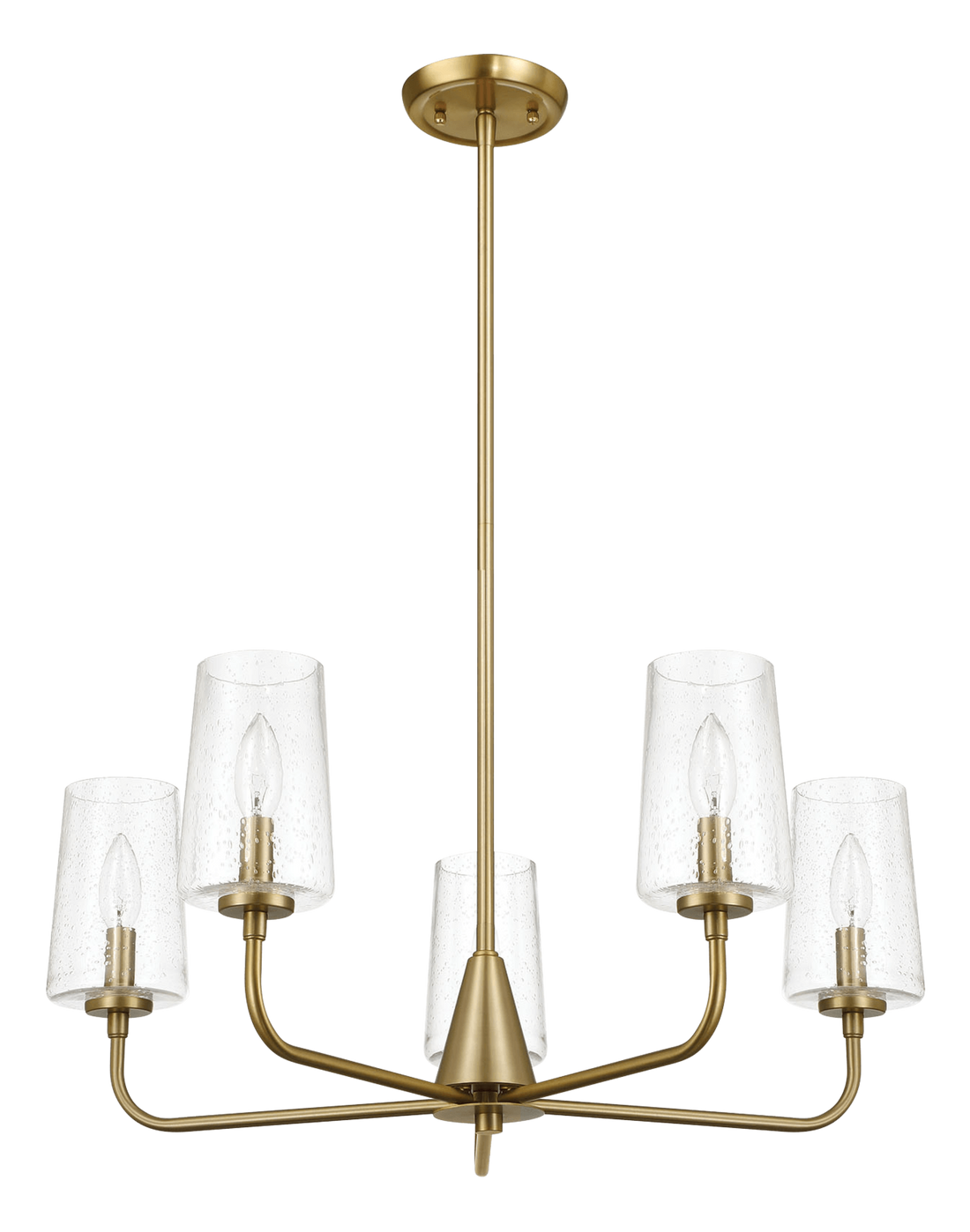 Dazzle Five Lights Chandelier With Clear Seeded Glass Satin Brass Clear,Gold Ceiling Lights Brass,Glass