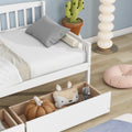 Twin Size Pine Wood Daybed With Two Storage Drawers, Sofa Bed With Bed Platform Of 10 Support Slats,White Twin White Pine