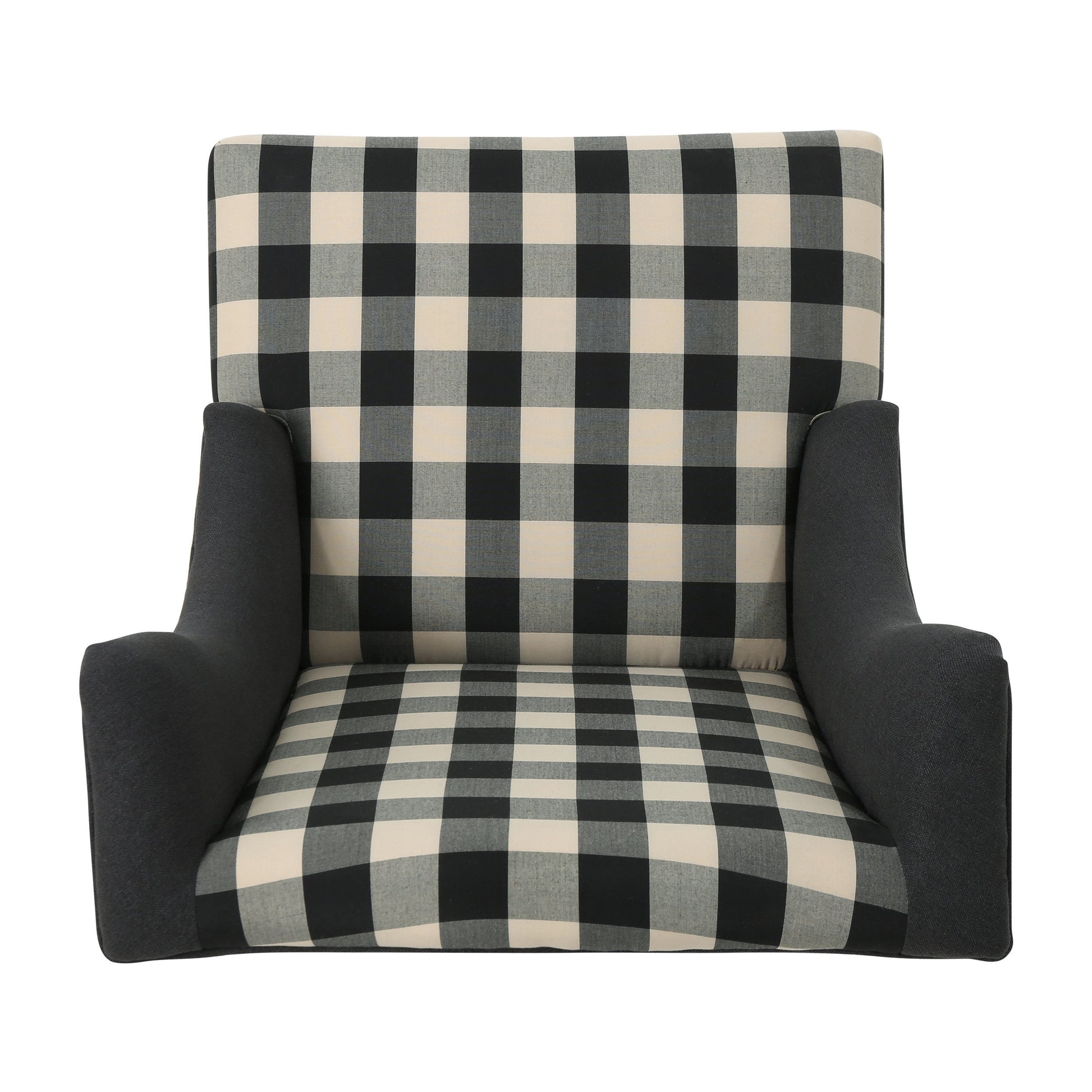 Toddman Hi Back Club Chair, High Back Fabric Club Chair, Black Checkerboard And Dark Charcoal 28D X 33W X 38H Inch Black White Scottie Dogs Fabric