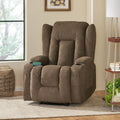 Massage Recliner Brown Fabric