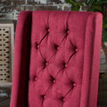 Dining Chair Red Wood Fabric