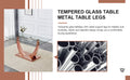 Modern Minimalist Rectangular Glass Dining Table, 0.4 