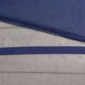 7 Pc Pieced Faux Suede Comforter Set Blue Cal King California King Blue Polyester