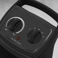Space Heater, Portable Electric Heater With Adjustable Thermostat And Remote Control, Manual,Black Black Plastic