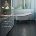 12 X 12 Inch Black Interlocking Deck Tiles Plastic Waterproof Outdoor All Weather Anti Slip Bathroom Shower Balcony Porch Strong Weight Capacity Upto 440 Lbs, Pebble Stone Pattern Pack Of 60 Black American Design,American Traditional Plastic