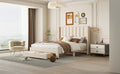 Full Size Storage Bed Velvet Upholstered Platform Bed With A Big Drawer Beige Old Sku:Wf296850Aaa Full Beige Velvet