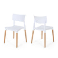 Plastic Dining Chair Set Of 2 White Polypropylene