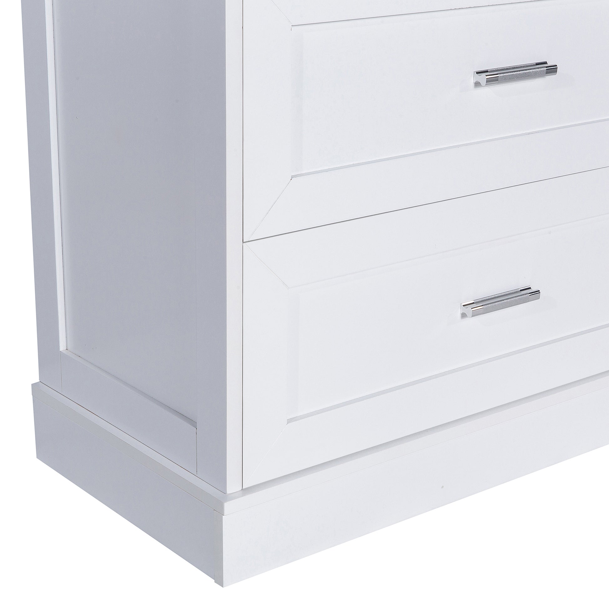 Tall Bathroom Storage Cabinet, Cabinet With Two Doors And Drawers, Adjustable Shelf, Mdf Board, White White Mdf