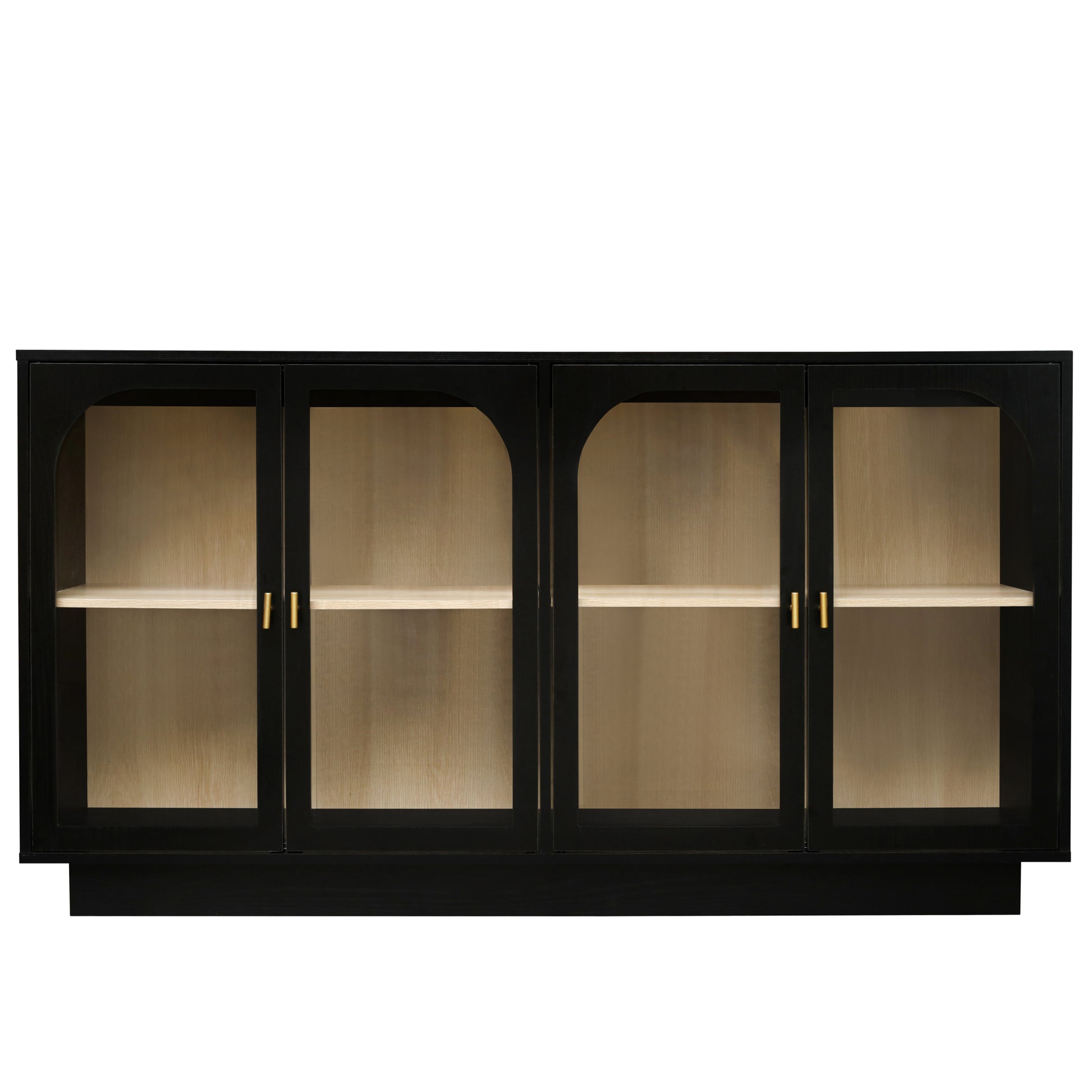 Storage Cabinet With Acrylic Door For Living Room, Dining Room, Study Black Particle Board