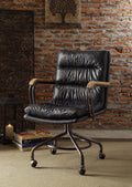 Vintage Blue Swivel Office Chair With Casters Solid Vintage Office Foam Vintage Office Chairs Tufted Back Casters Leather