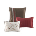 Embroidered 7 Piece Comforter Set Red Cal King California King Red Polyester