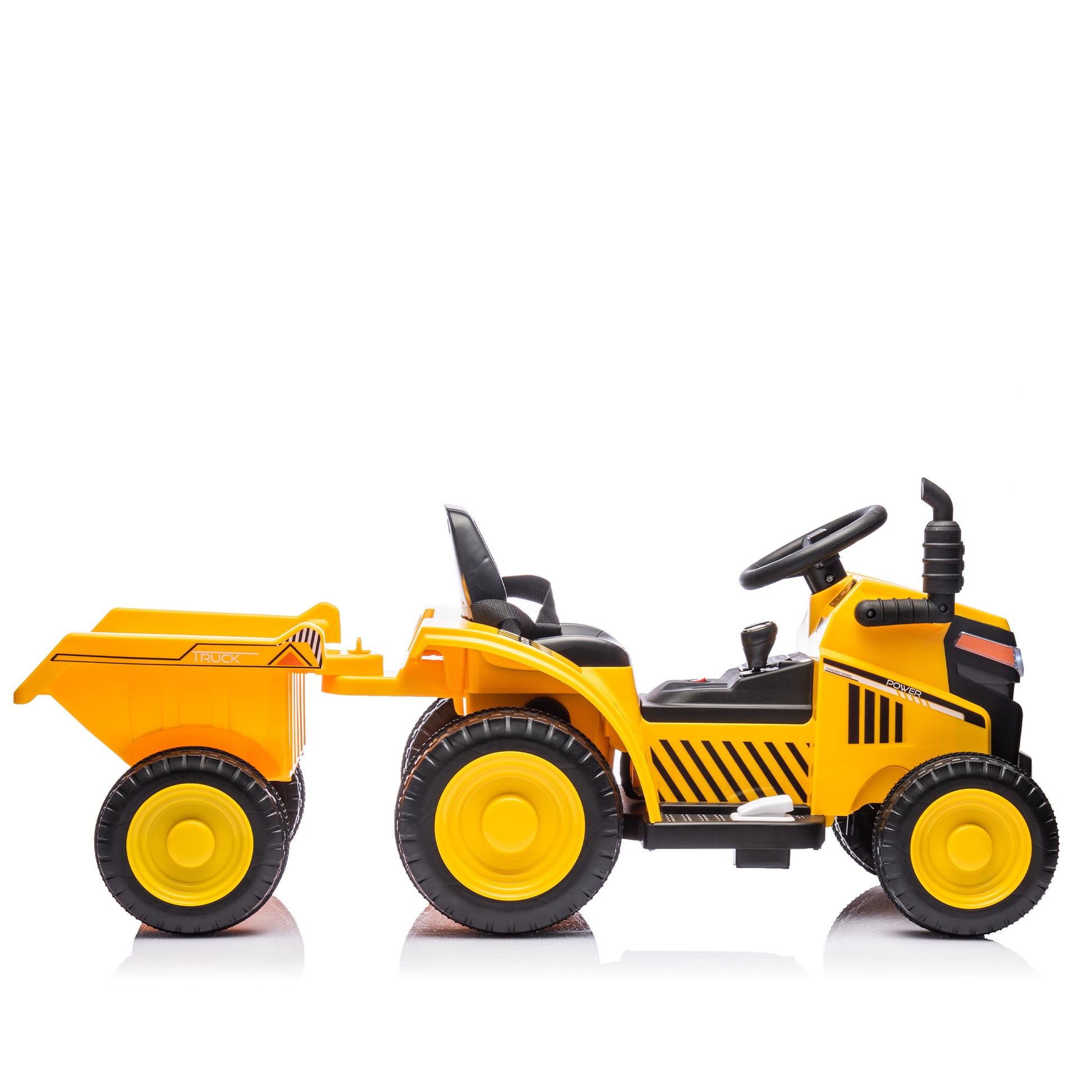 12V Kids Ride On Electric Tractor Black Knight,Kids Ride On Toy.2Wd,Non Skid Tires, Steering Wheel, Foot Pedal,With Removable Storage Tug,Light,Bluetooth,Music,Mp3,Usb,Power Display For Kids Aged 3 . Yellow 50 99 Lbs Polypropylene