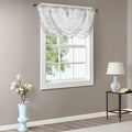 Diamond Sheer Embroidered Waterfall Valance White Grey 38X46