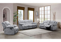 Stonic Grey Reclining Sofa Gray Fabric 3 Seat