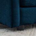 Modern Accent Chair With Ottoman, Living Room Club Chair Chenille Upholstered Armchairreading Chair For Bedroom, Blue Chenille Blue Chenille 1 Seat