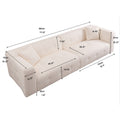 2297 Beige Sofa, Stylish And Simple Square Design, Square Arm, Handrailing Thick And Full, Put Living Room, Office, Conference Room Beige Fabric 3 Seat