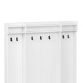 5 In 1 Entryway Bench With Coat Rack, 7 Sturdy Hooks, 2 Spacious Drawers And Adjustable Shelves, 58.8'' Wide Hall Tree With Metal Handles For Hallway, Entryway, Living Room White Mdf