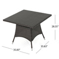 Corsica Sq Dining Table Brown Polyethylene