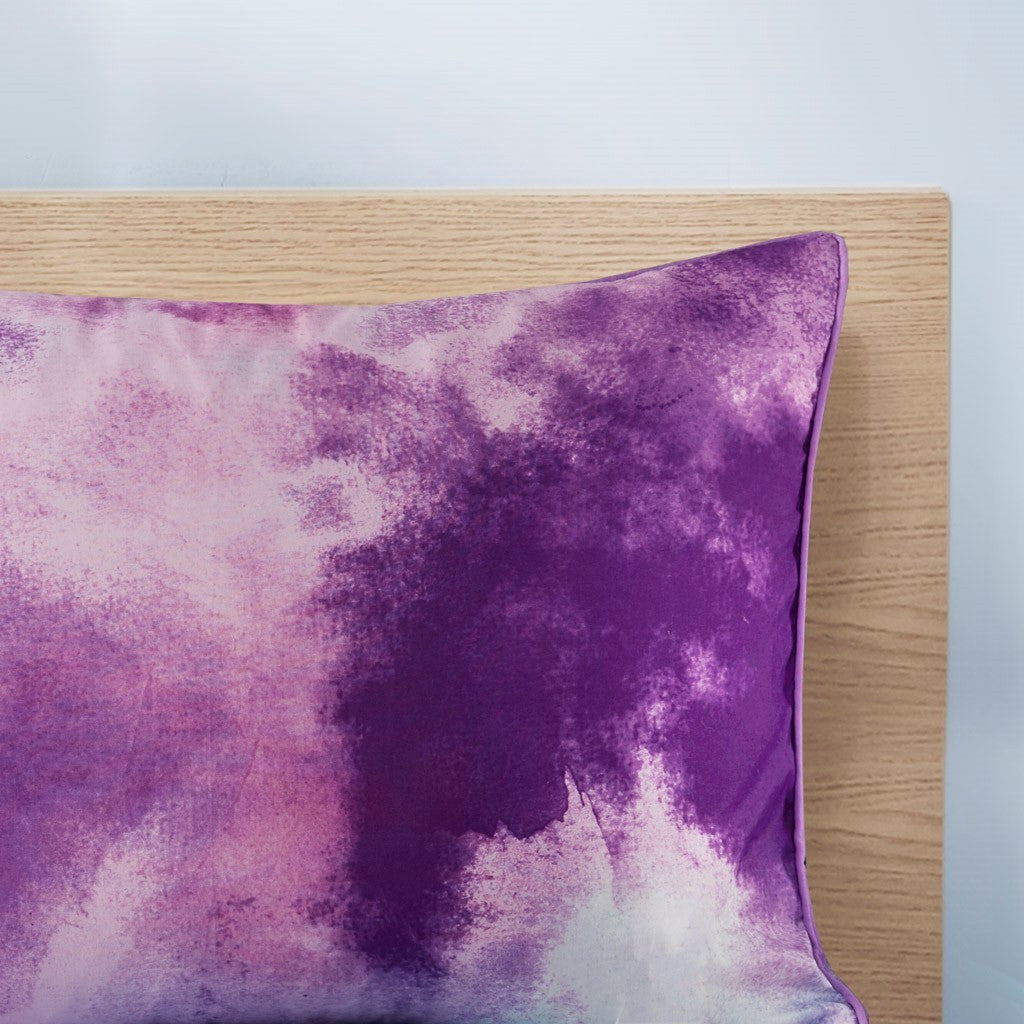 Watercolor Tie Dye Printed Comforter Set With Throw Pillow King Multicolor Polyester
