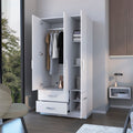 White 4 Door 2 Drawer Armoire White Bedroom Melamine