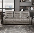 Grayish Brown Modern Reclining Sofa Set 3Pc Sofa Loveseat Chair Plush Seating, Polished Microfiber Upholstery Solid Wood Frame Living Room Furniture Brown Gray Microfiber Wood Primary Living Space Modern Plywood,Solid Wood 6 Seat