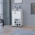 Farson Bar Cart With 2 Side Shelf, 6 Built In Wine Rack And Casters Freestanding 5 Or More Spaces White Primary Living Space Open Storage Space Contemporary Pine Particle Board Engineered Wood