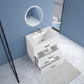 30 Inch Bathroom Vanity With Ceramic Sink Combo Set, Modern Freestanding Bathroom Storage Cabinet With 2 Drawers, Floor Standing Bath Vanity, White White Mdf