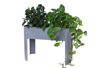 Elevated Garden Bed, Metal Elevated Outdoor Flowerpot Box, Suitable For Backyard And Terrace, Large Flowerpot, Suitable For Vegetable And Flower Grey Steel