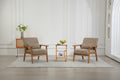 Leisure Chair With Solid Wood Armrest And Feet, Leisure Chair, Wood Frame, Velvet, Solid Rubber Wood Legs, Mid Century Modern Accent Chair, For Living Room Bedroom Studio Chair,Two Packs Camel Corduroy