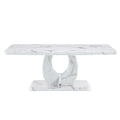 Modern Simple Luxury Imitation Marble Dining Table Rectangular Coffee Table. The Computer Desk. The Game Table. Suitable For Dining Room, Living Room, Terrace, Kitchen. 47 