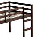 Solid Wooden, Rubber Wooden Twin Loft Bed With Ladder, Bed Platform Of Strengthened Slatsespresso Twin Espresso Rubber Wood