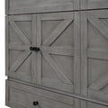 Queen Size Murphy Bed With Large Drawers & Usb Ports,Brushed Gray Queen Gray Plywood