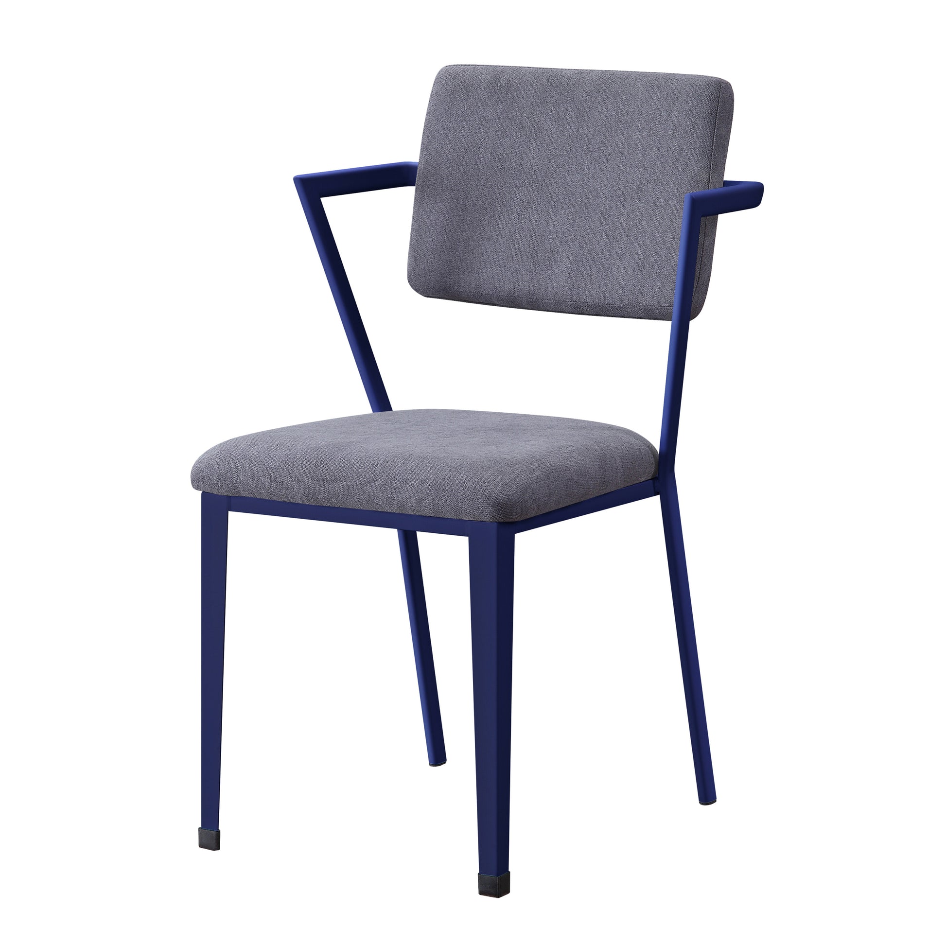 Grey And Blue Open Back Upholstered Office Chair Solid Grey Blue Office Rectangular Modern Office Chairs Solid Back Fabric Metal