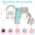 Toddler Slide And Swing Set 10 In 1, Kids Slide For Toddler Age 1 3 With Basketball Hoop, Kids Slide Playset Structure,Arch Tunnel And Telescope, Toy Storage Organizer For Toddlers Blue 50 99 Lbs Cute 1 To 2 Years Hdpe Indoor & Outdoor Use