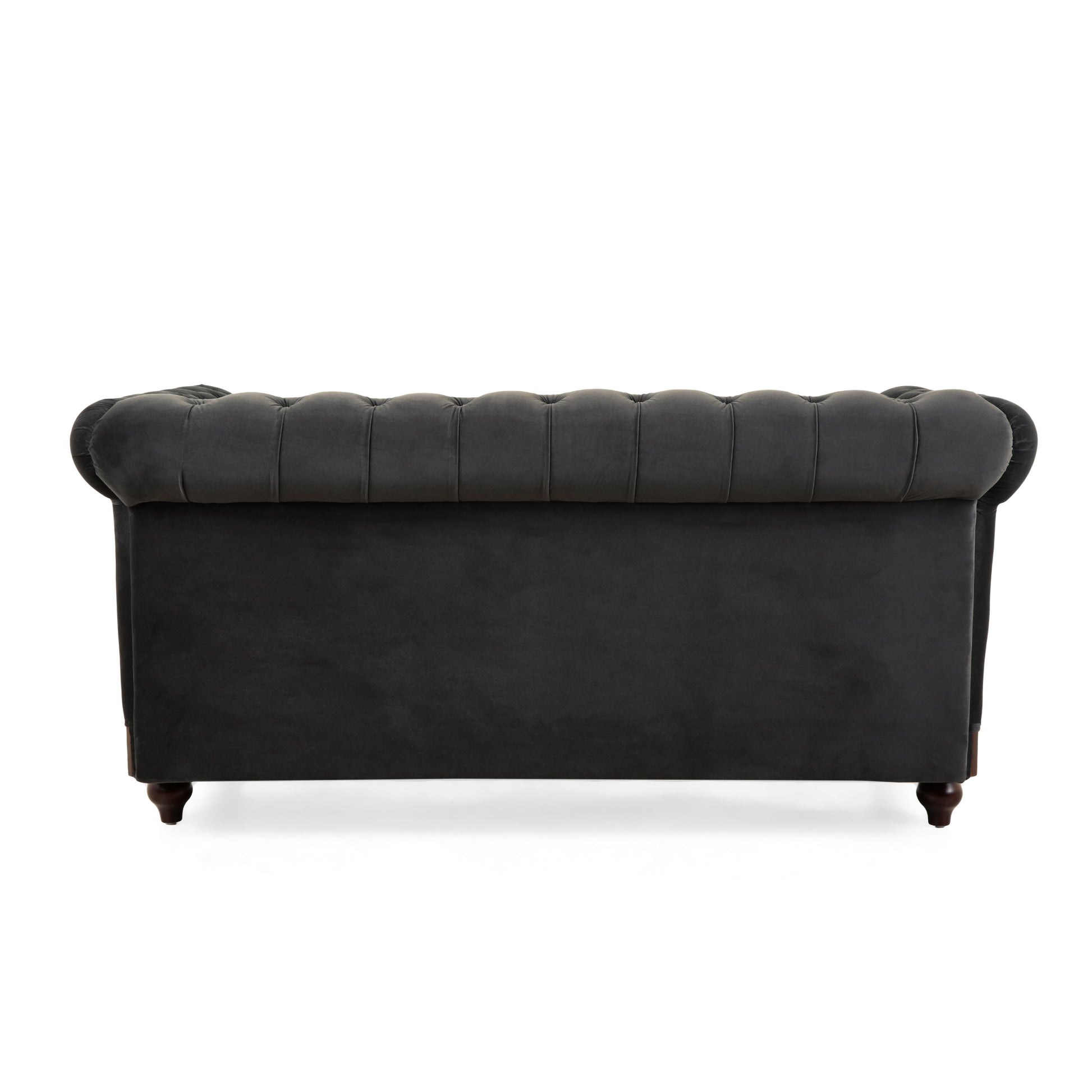 Vivalux 59.44" Chesterfield Velvet Loveseat Sofa,2 Person Rolled Arm Dutch Plush Upholstered Sofa Couch With Tufted Button For Living Room, Bedroom, Small Places,Dark Gray Dark Gray Espresso Velvet Wood Primary Living Space Soft Tufted Back