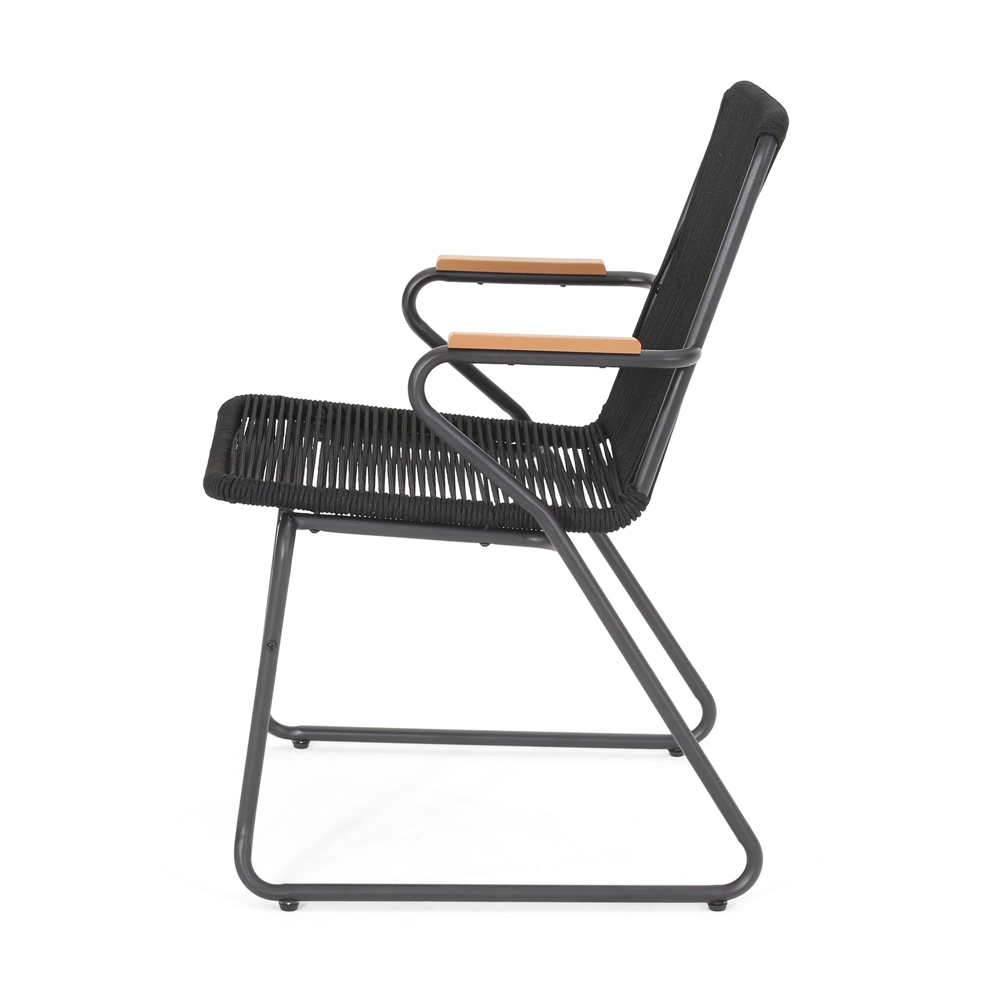 Moonstone Chair Black Woven Rope