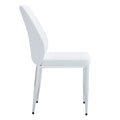 Set Of Four White Pu Comfort Dining Chairs 17.7