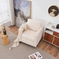 Swivel Barrel Chair For Living Room,360 Degree Swivel Club Modern Accent Single Sofa Chair, Small Leisure Arm Chair For Nursery, Hotel, Bedroom, Office Beige Primary Living Space Modern Linen
