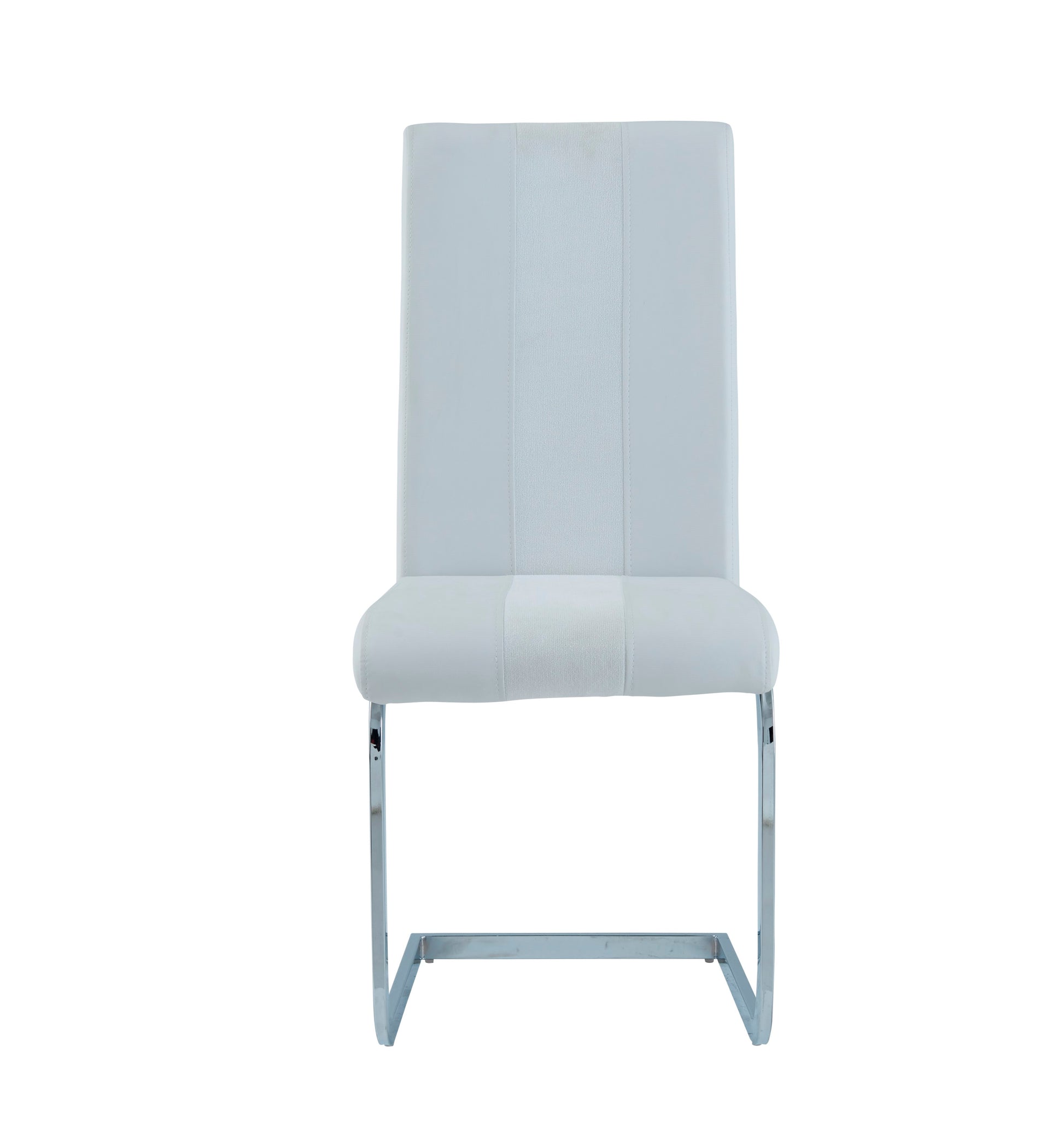 Altis Fabric White Dining Chairs Kit Of 4 White Stainless Steel