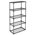 5 Shelf Wire Rack With Cover 1Pack Black Steel